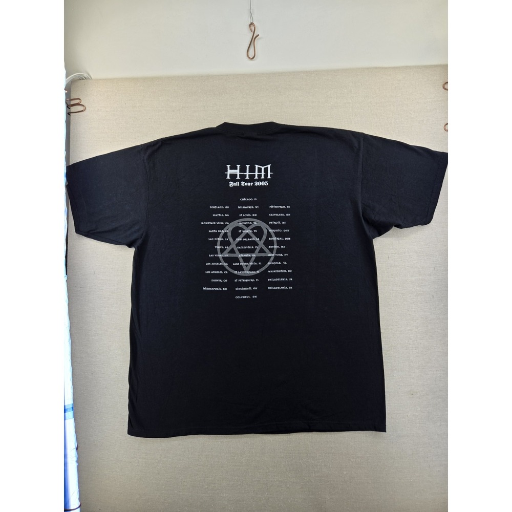 VTG HIM 2005 Fall Tour t Shirt Mens 2x Bam Magera Finnish Gothic ROCK METAL - Picture 6 of 8